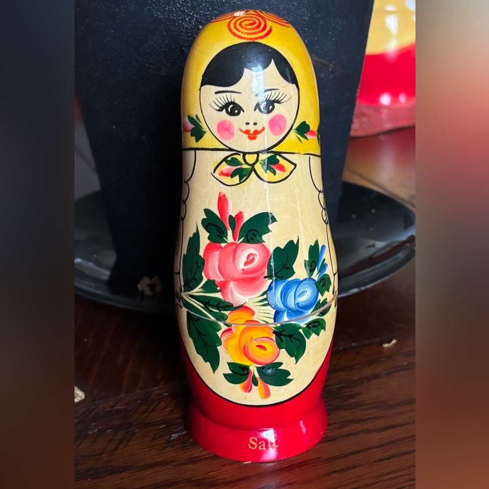Traditional Russian Matryoshka Doll Salt Shaker